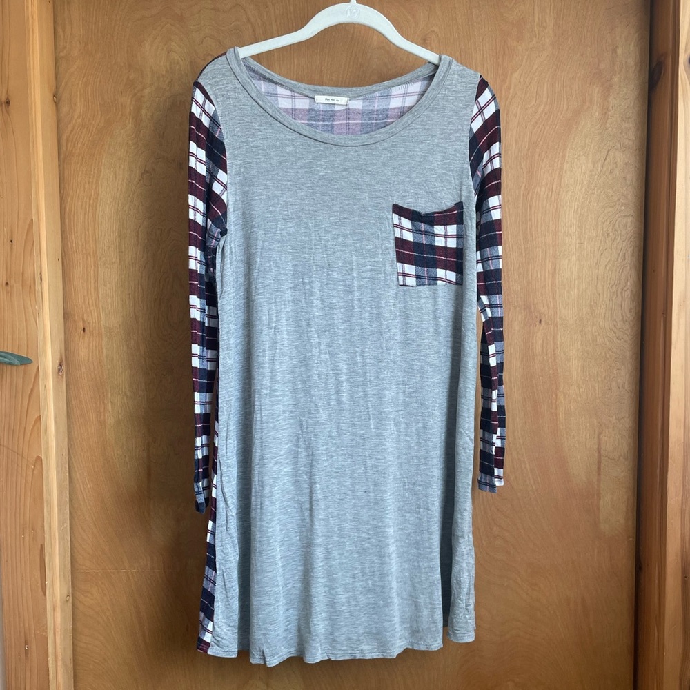 Plaid tshirt dress